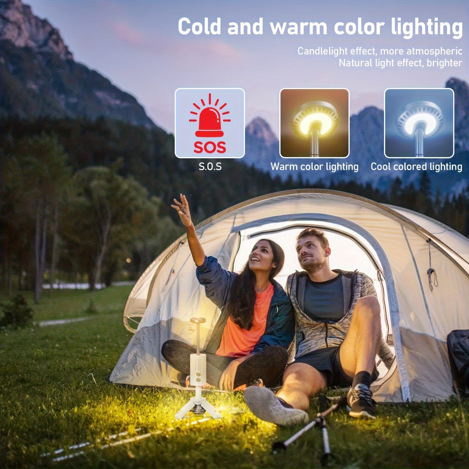 Rechargeable Retractable Camping Light (with Stand), 10, 000mAh RGB Camping Light And Light, Dimmable Flashlight, Foldable Magnetic Tent Light, Classroom Work Light, Emergency Light, Camping Hiking, Camping Light Rechargeable