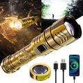 SKYFIRE LED High-brightness Golden Dragon Pattern Flashlight, 5000mAh Rechargeable Flashlight with Ignition Lens, Zoom Function, Four Modes, Suitable for Camping, Outdoor And Household Use